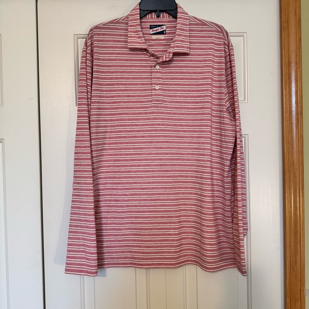 johnnie-O Striped Brannen Long‎ Sleeve Polo Shirt